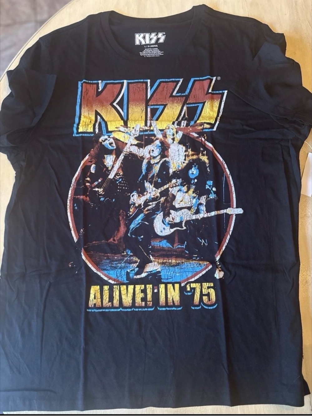KISS 'Alive in '75' Graphic Tee LARGE NEW with tags